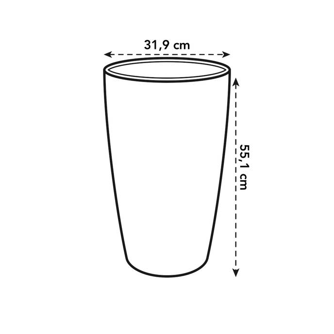 brussels diamond rund hoch 32cm weiss